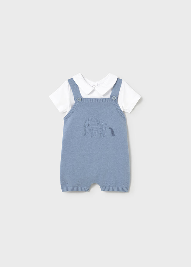 Conjunto peto tricot body bebé