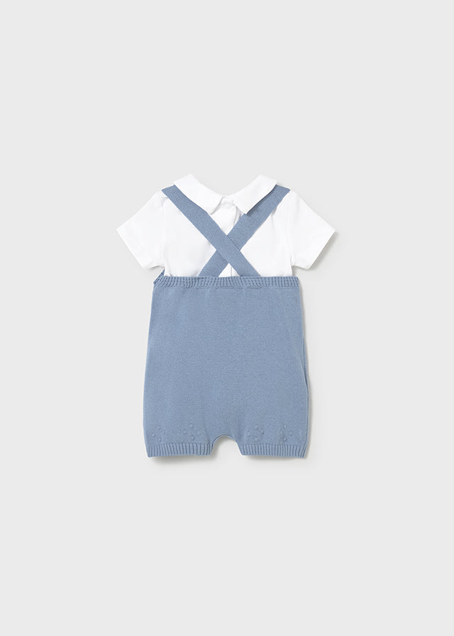 Conjunto peto tricot body bebé