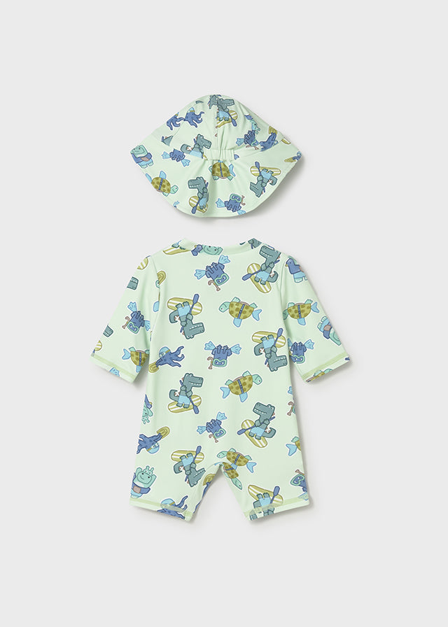 Conjunto de baño con gorro bebé
