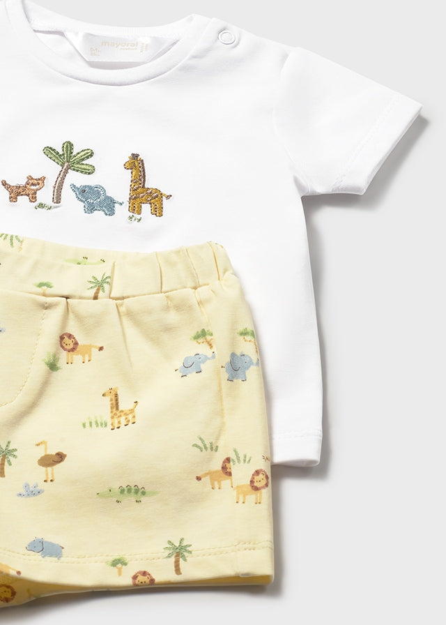 Conjunto  4 piezas, dos camisetas y dos shorts.