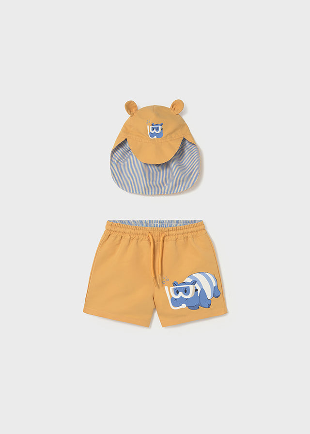 Conjunto bañador-gorro orejas