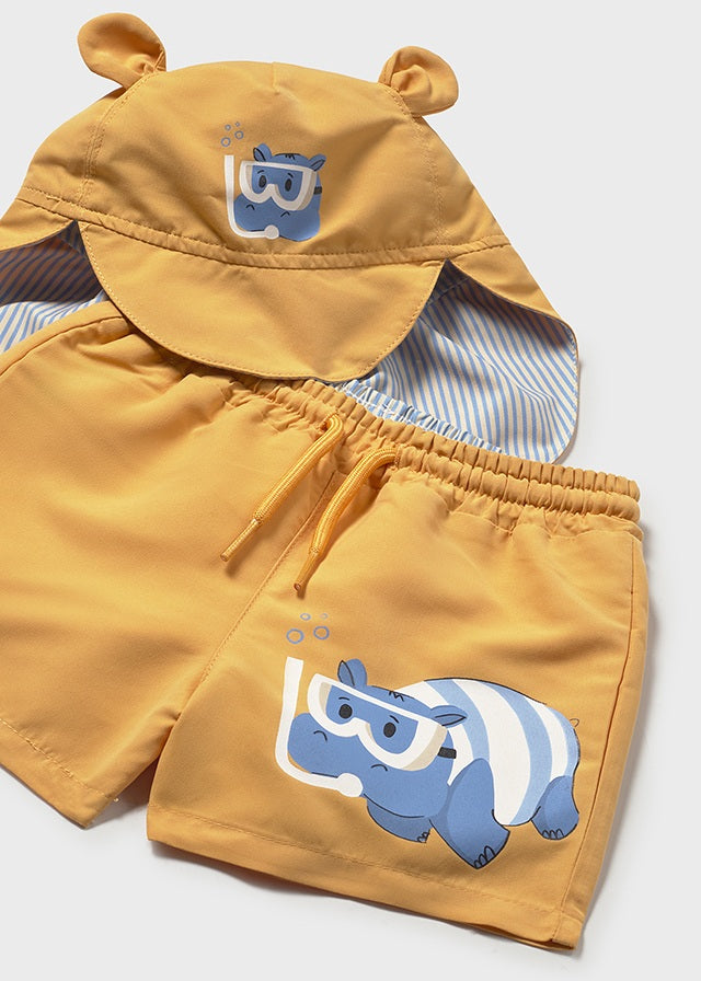 Conjunto bañador-gorro orejas