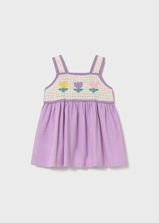 Vestido combinado crochet