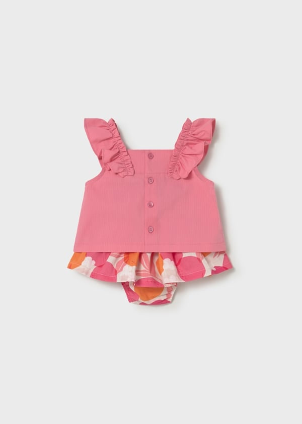 Conjunto falda estampada y blusa bebe