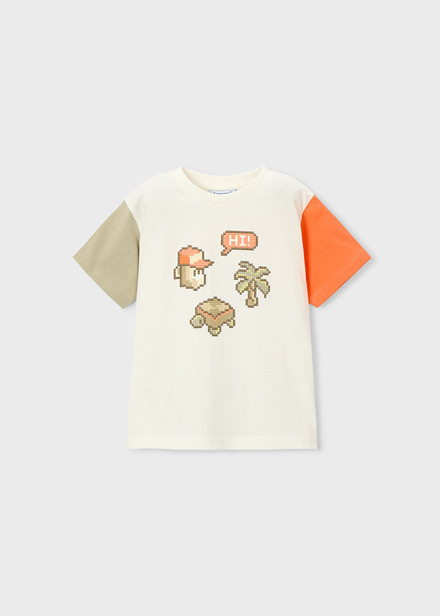 Camiseta manga corta combinada niño