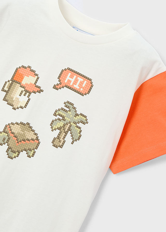 Camiseta manga corta combinada niño