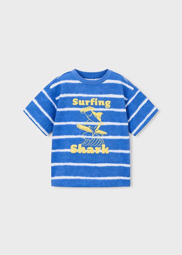 Camiseta manga corta rayas estampadas