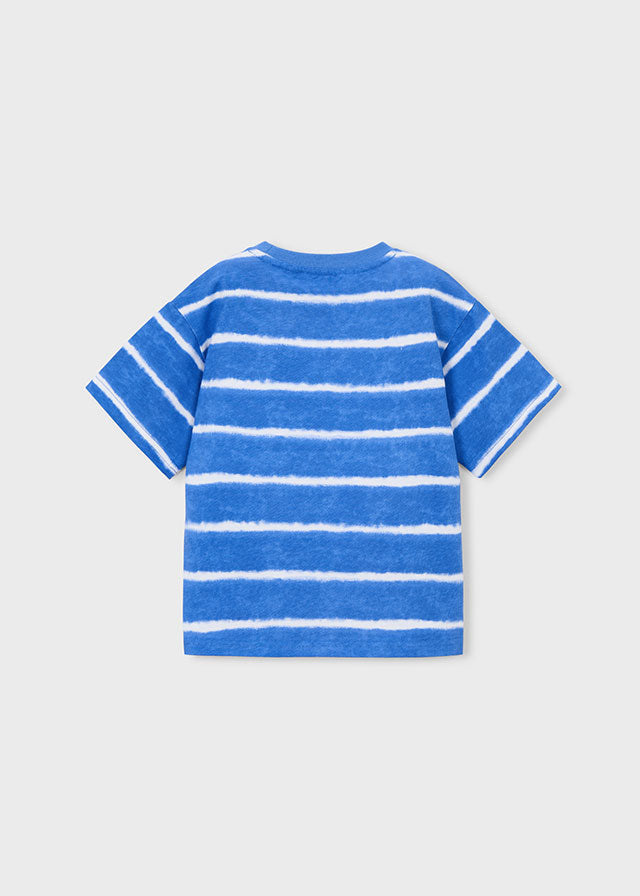 Camiseta manga corta rayas estampadas