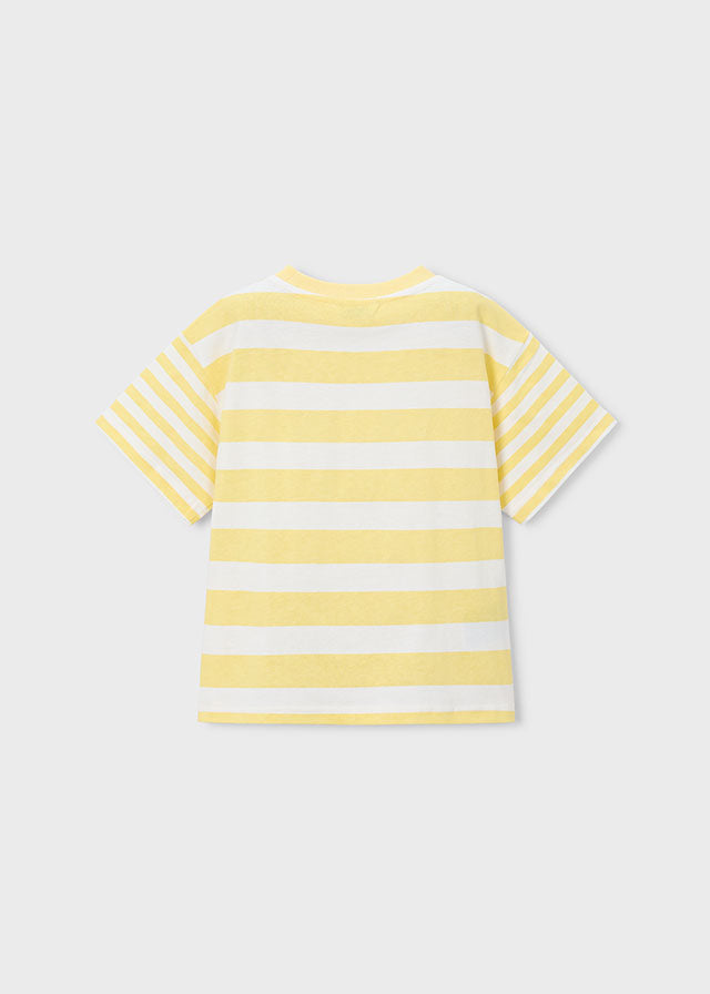 Camiseta manga corta rayas estampadas