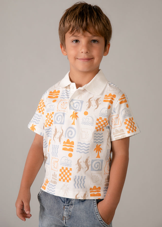 Polo manga corta estampado niño
