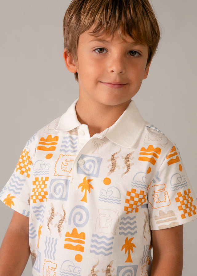 Polo manga corta estampado niño