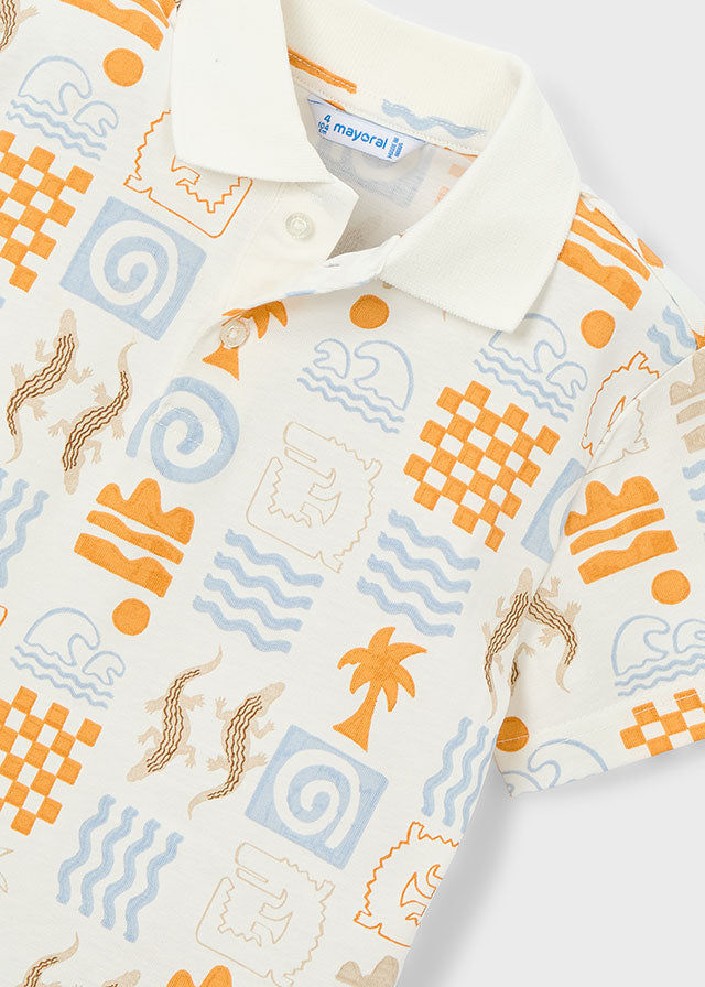 Polo manga corta estampado niño