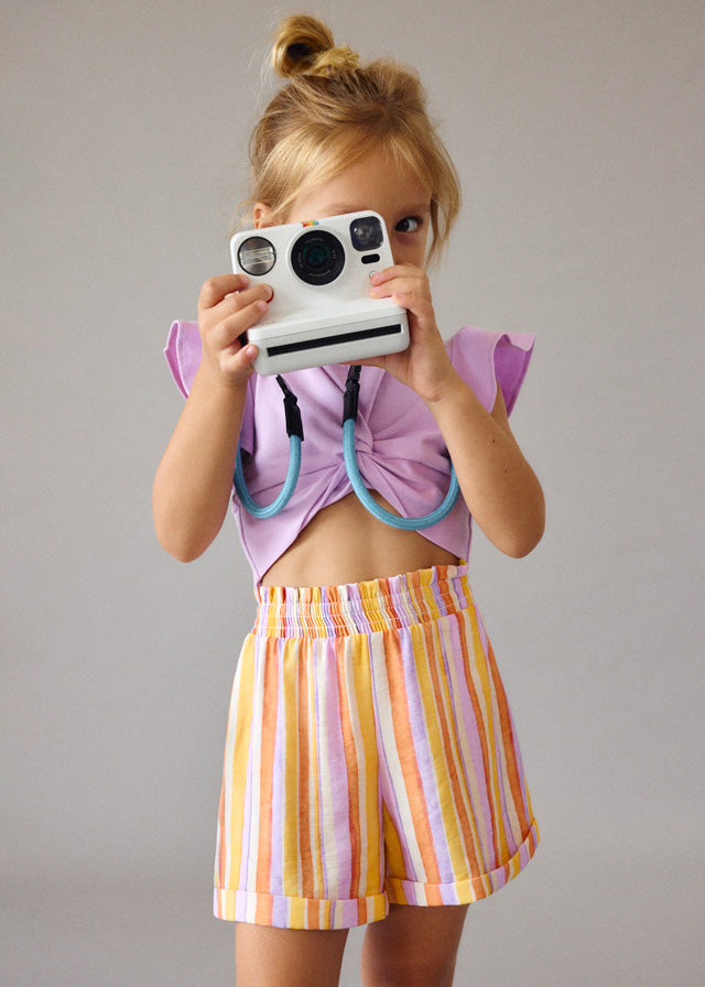 Conjunto short rayas niña