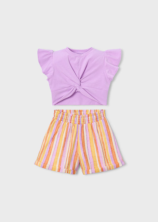 Conjunto short rayas niña