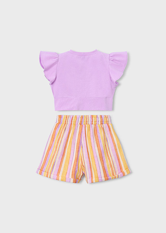 Conjunto short rayas niña