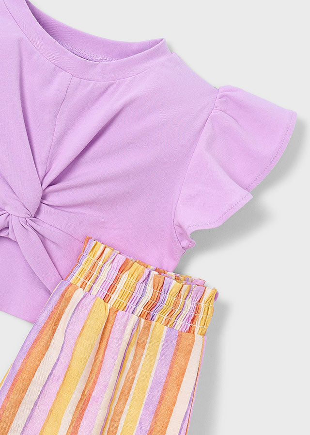Conjunto short rayas niña