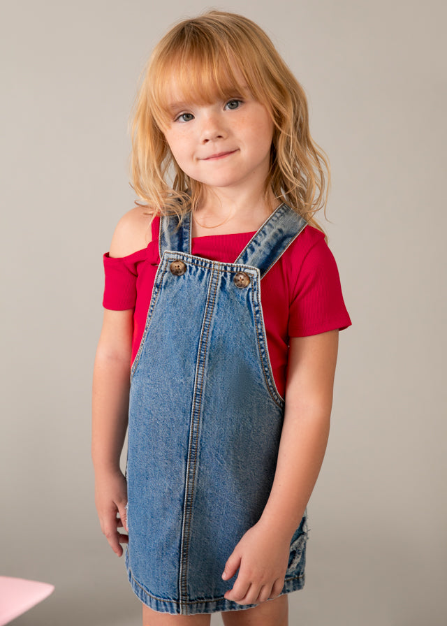Peto denim fluido niña