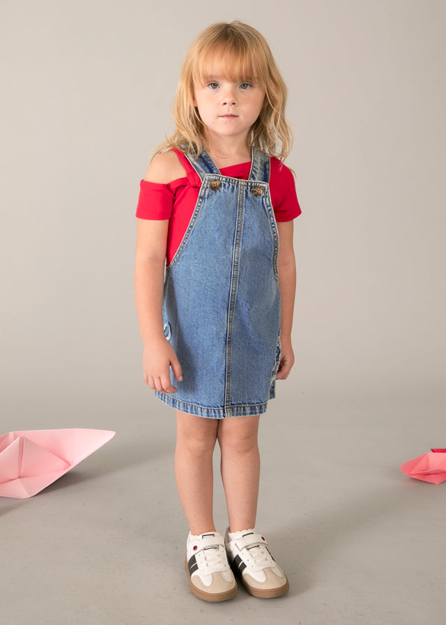 Peto denim fluido niña