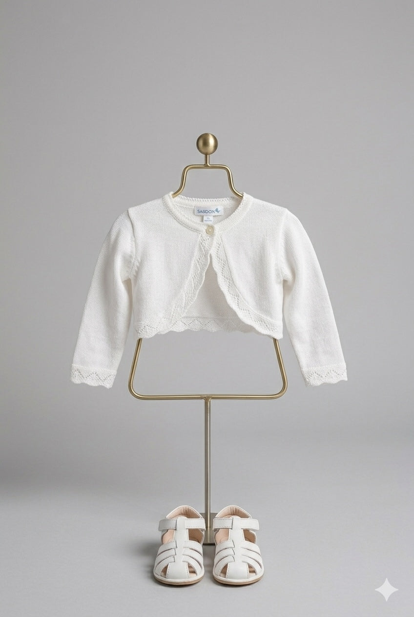 Bolero bebé blonda Blanco