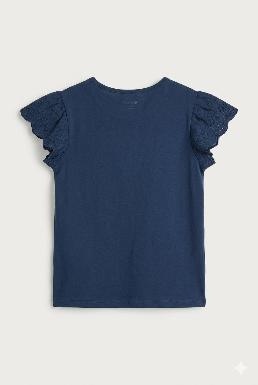 Camiseta punto combinada de niña