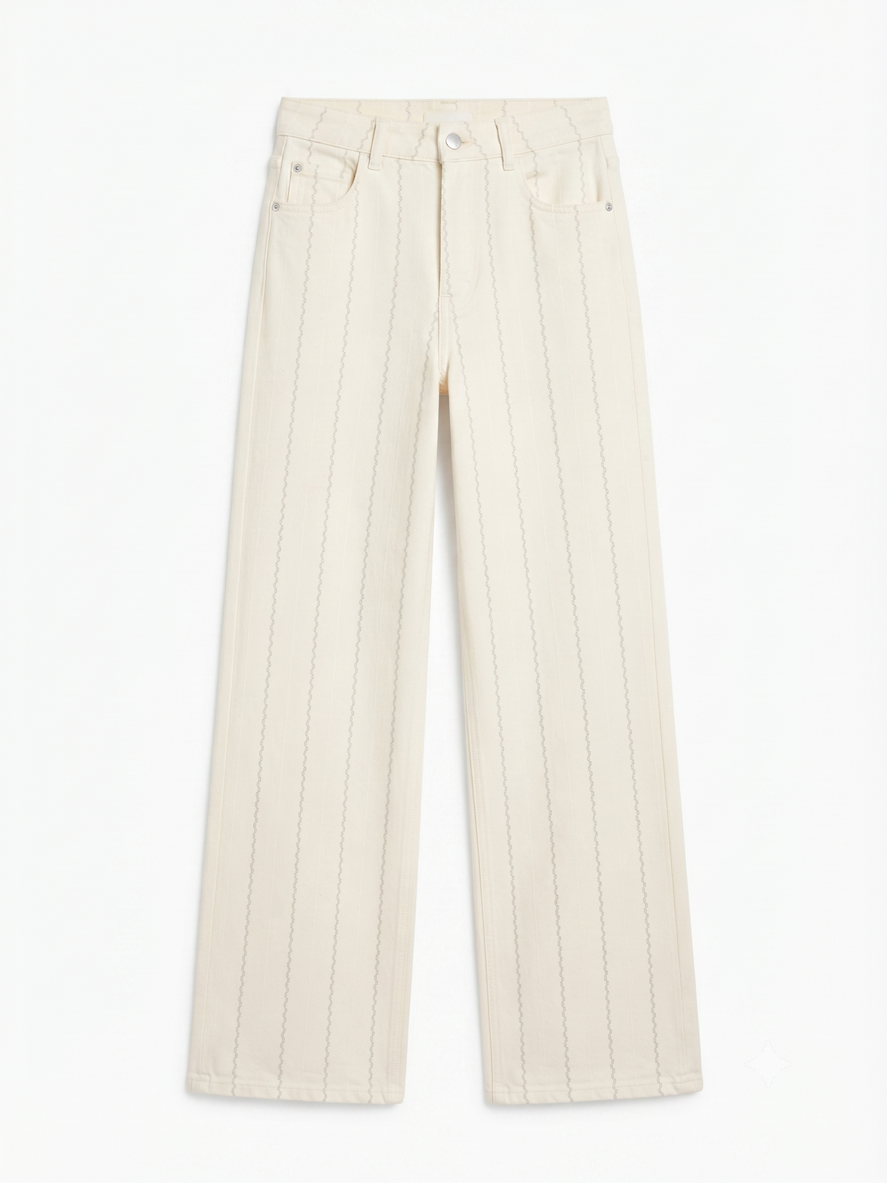 Pantalon  rectos en crudo con rayas verticales, chica.