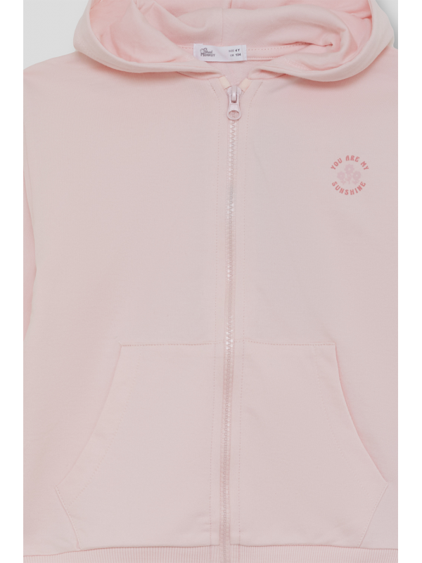 Sudadera niña rosa bebé