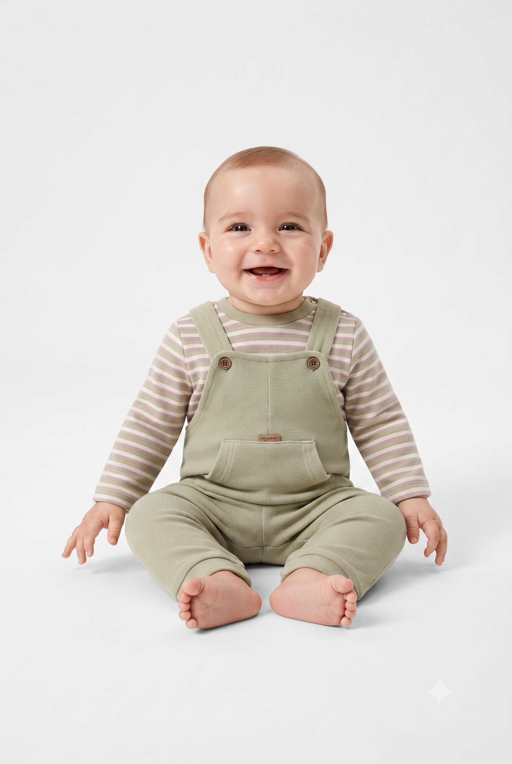 Conjunto peto con camiseta bebé niño.