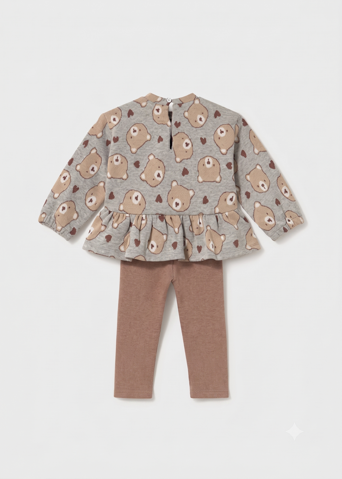 Conjunto leggings y sudadera con volante y corazon bebe niña.
