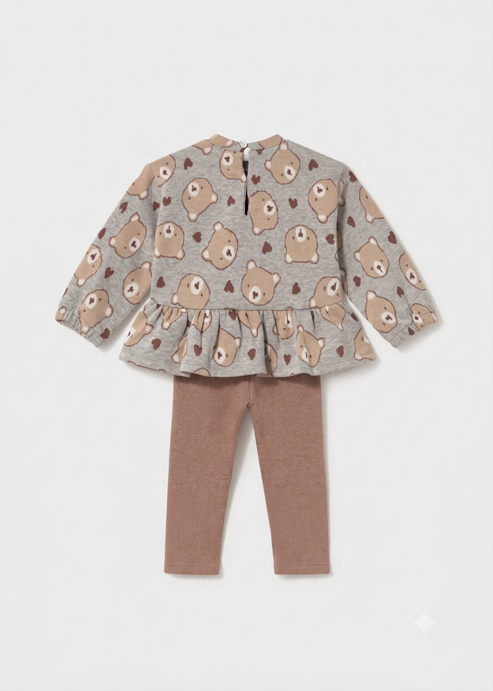 Conjunto leggings y sudadera con volante y corazon bebe niña.