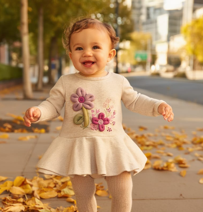 Vestido Flores 3D bebé niña