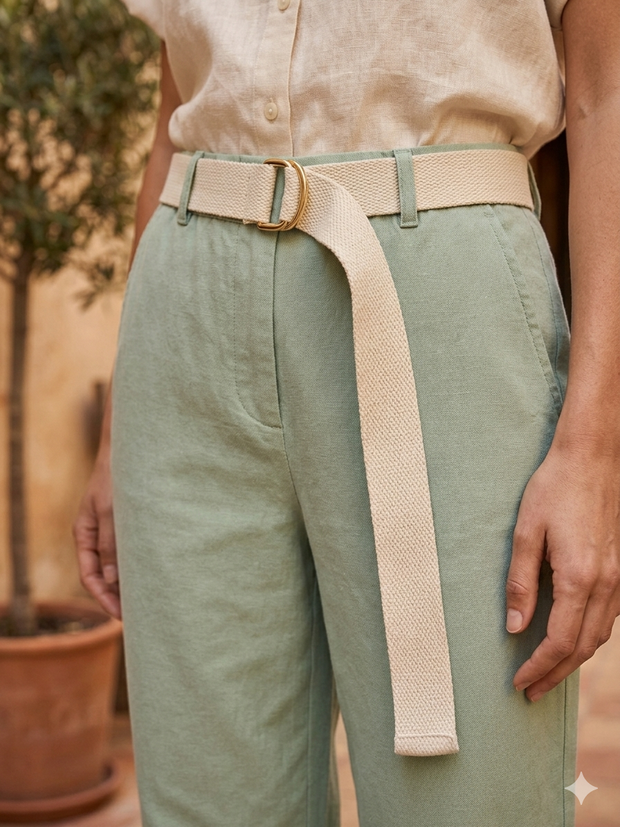 Pantalón elastico con cinturón