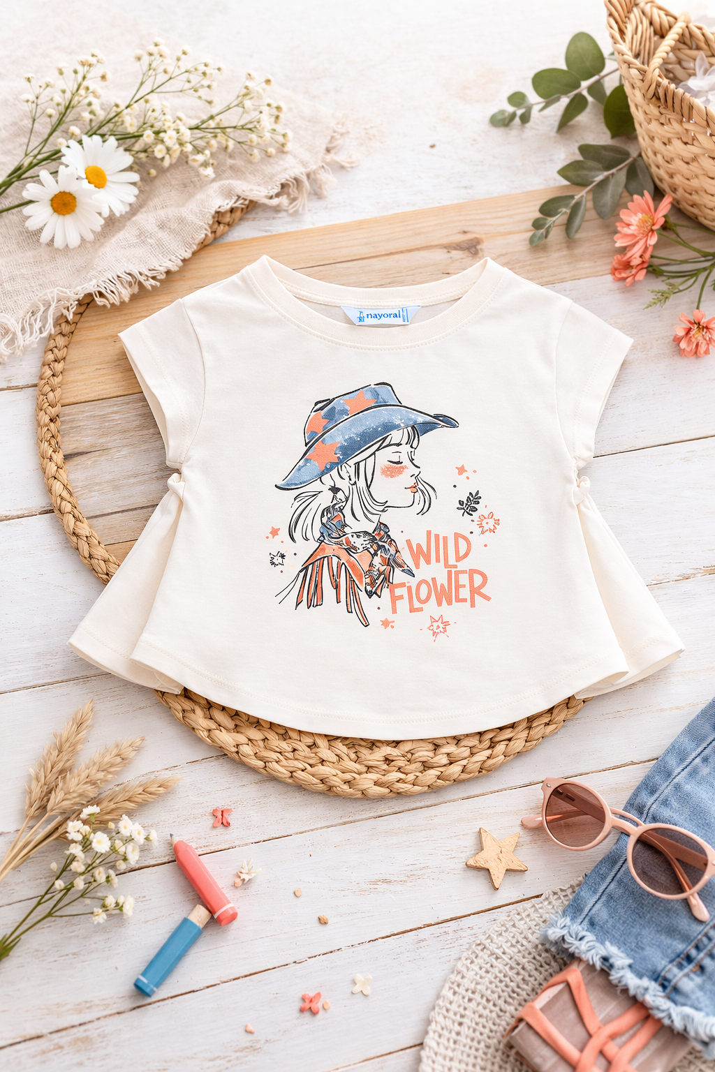 Camiseta manga corta Hueso