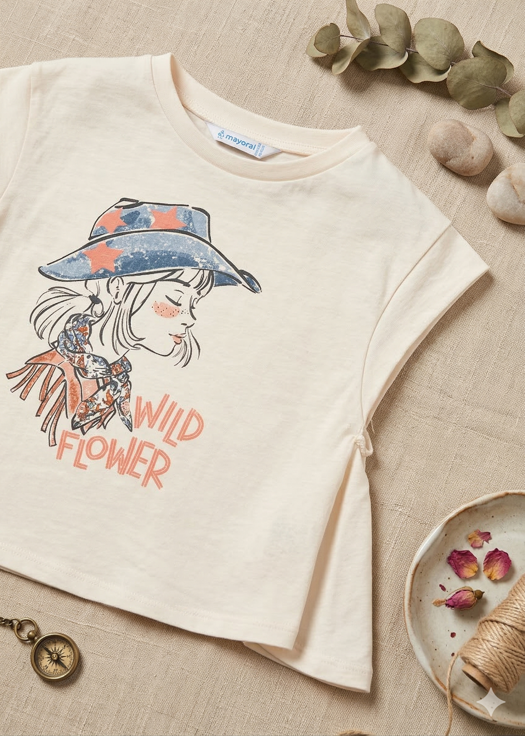 Camiseta manga corta Hueso
