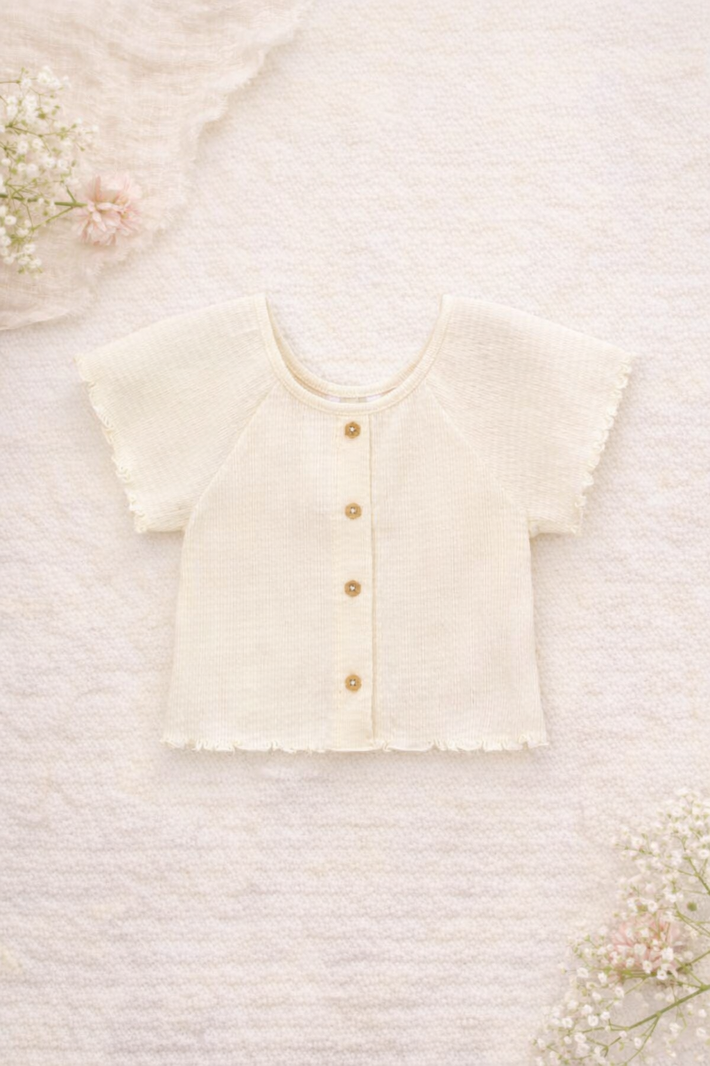 Camiseta manga corta volantes niña
