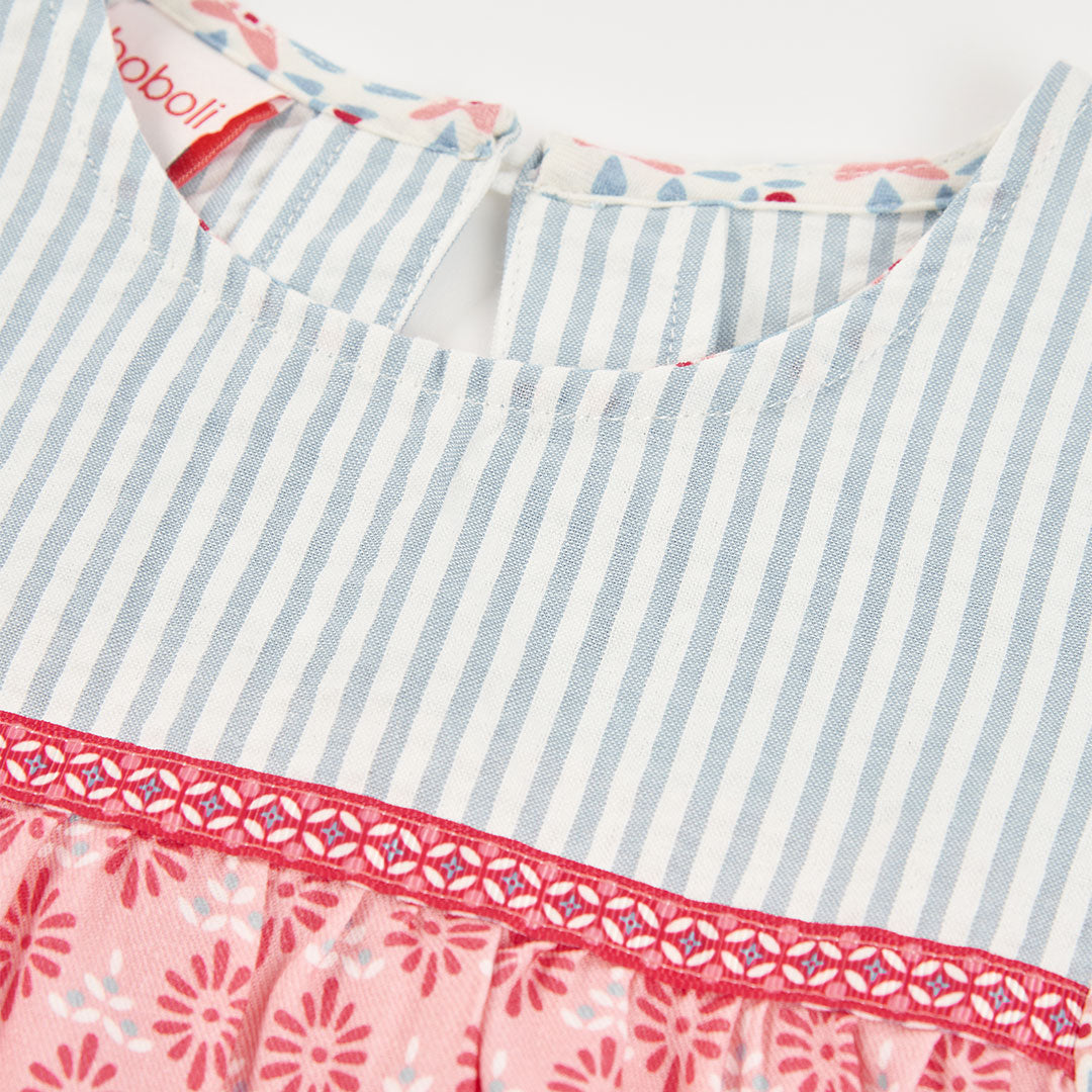 Blusa popelín combinada de niña