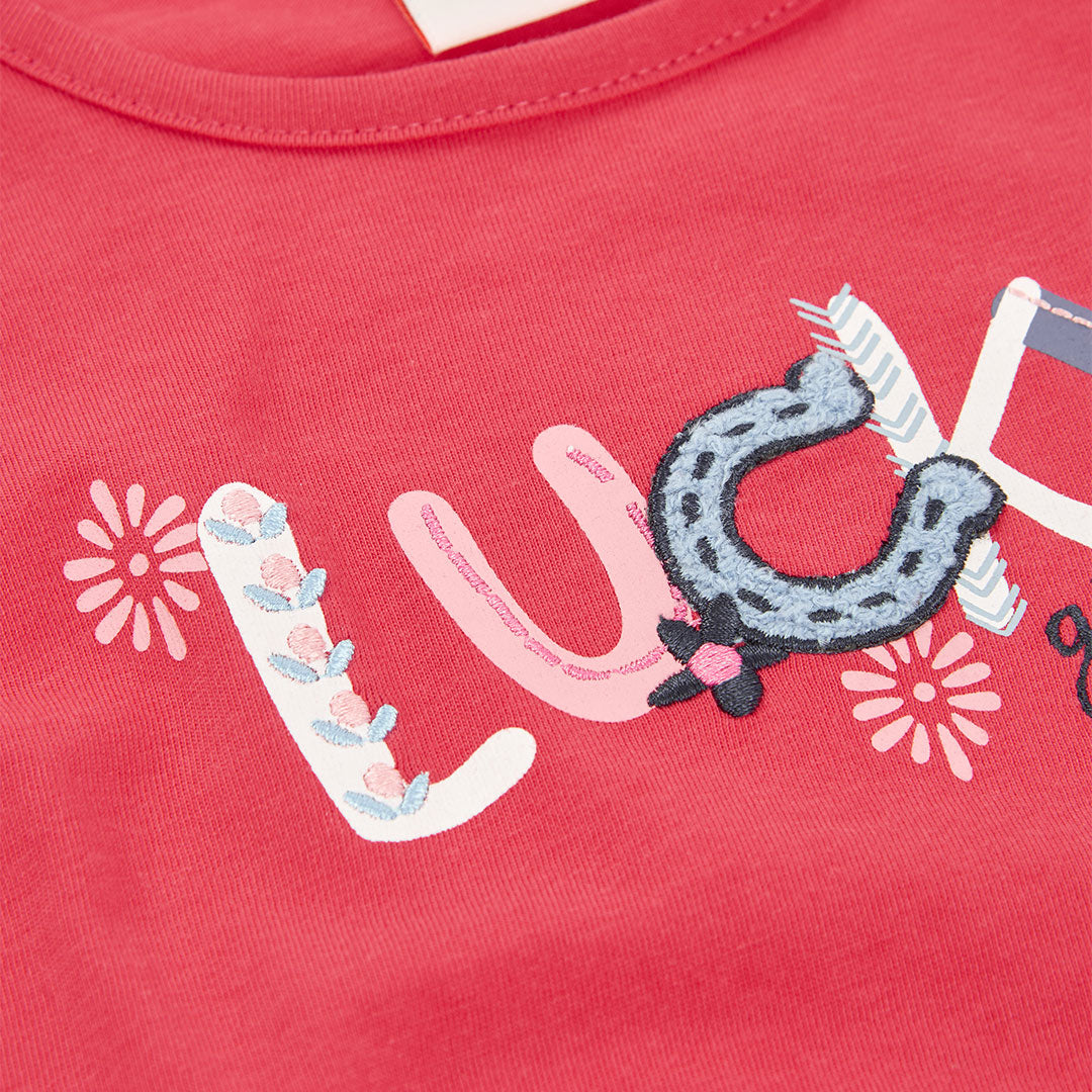Camiseta niña algodón fresa