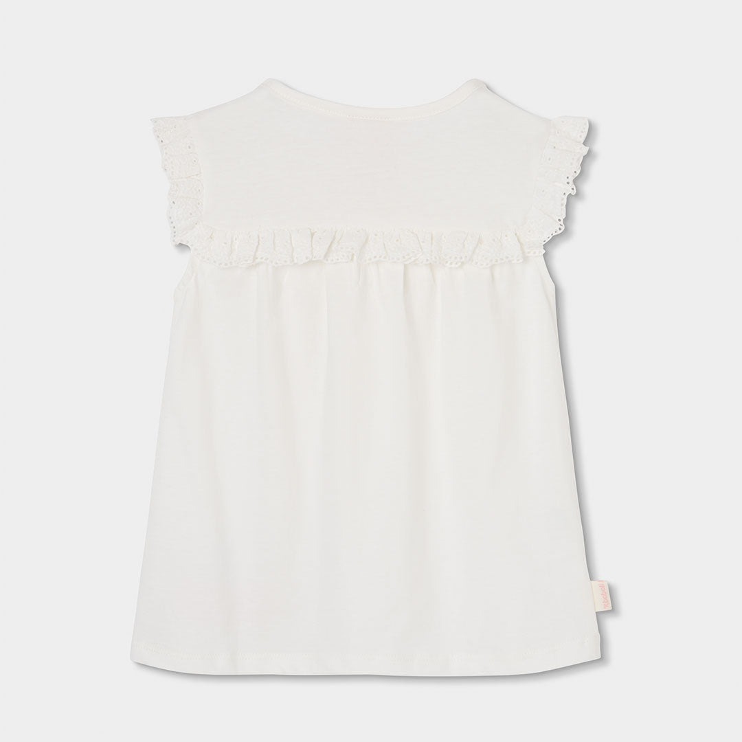 Camiseta de niña algodón blanco