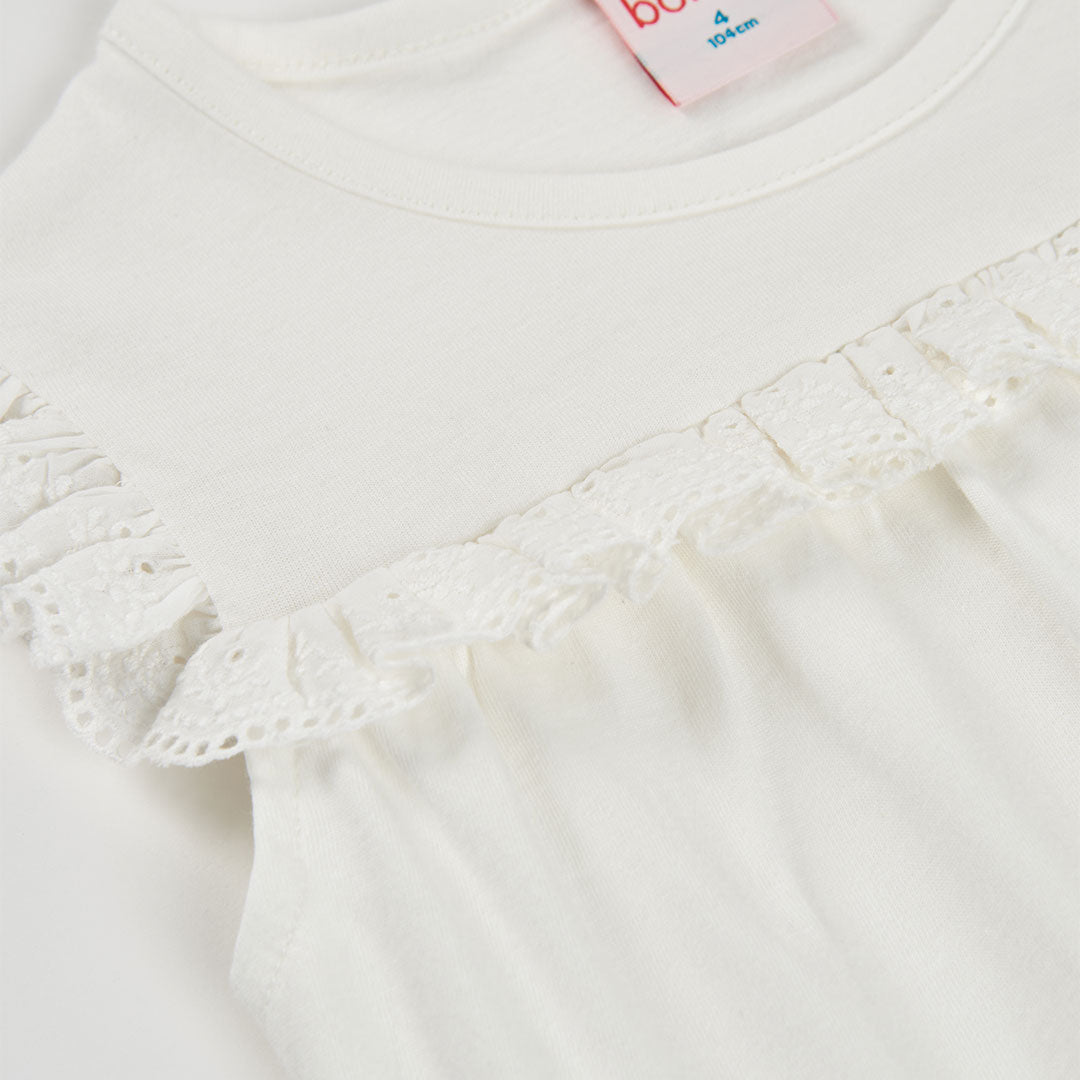 Camiseta de niña algodón blanco