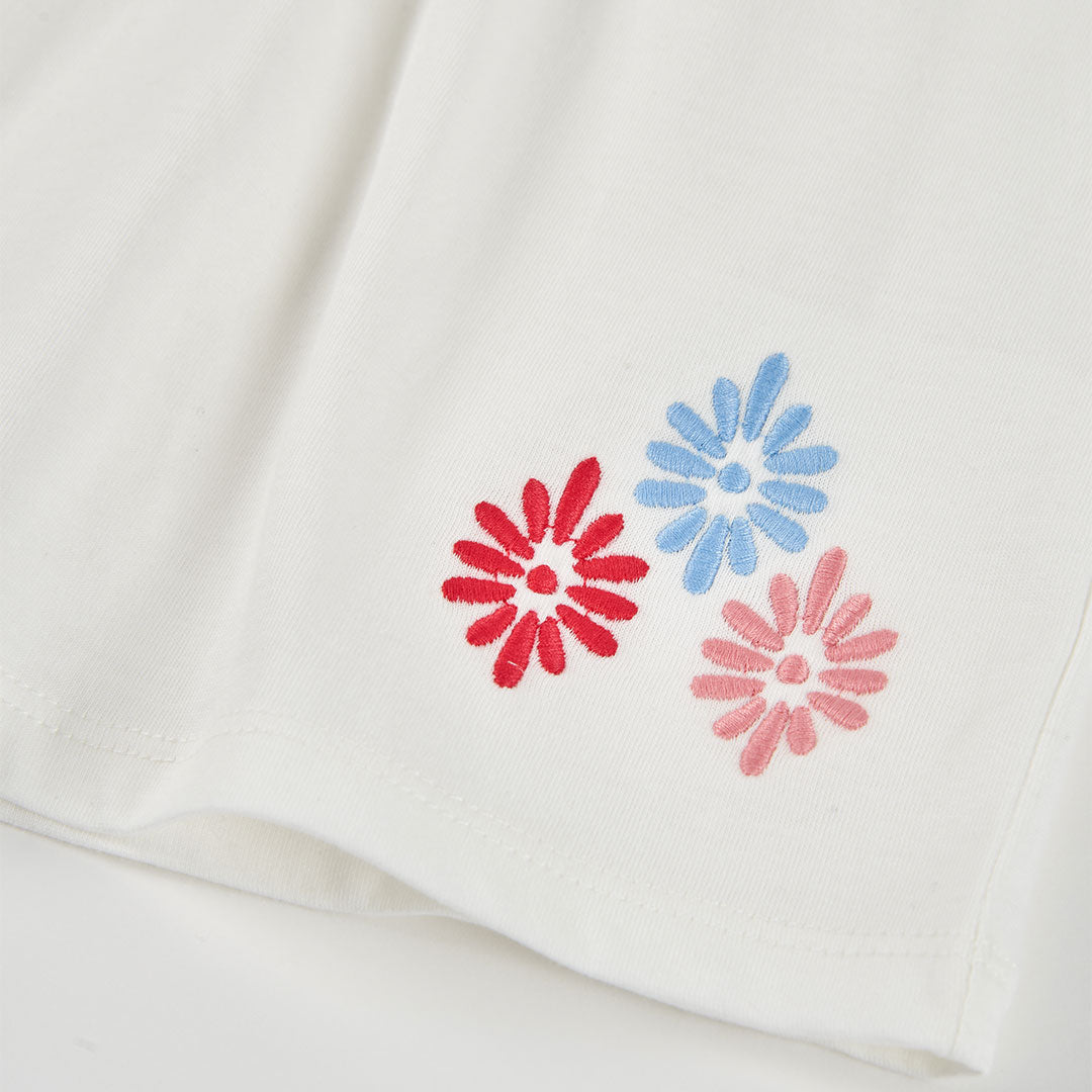Camiseta de niña algodón blanco