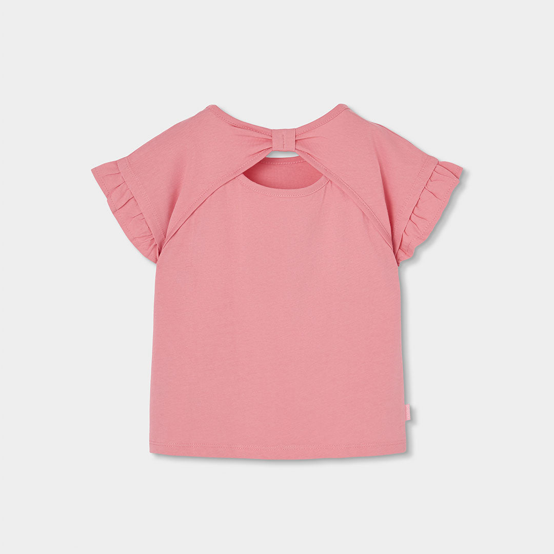 Camiseta manga corta niña algodón en rosa