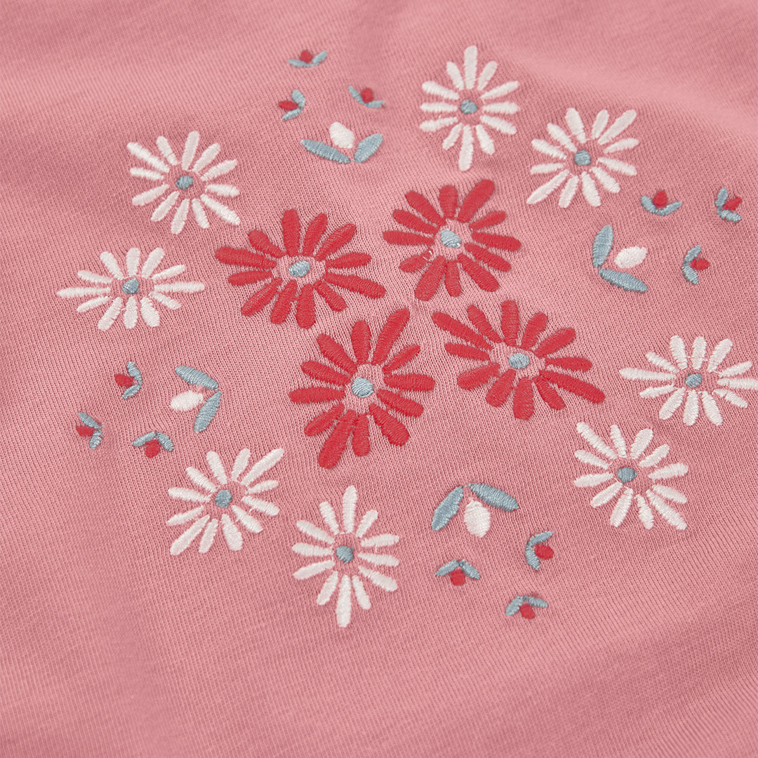 Camiseta manga corta niña algodón en rosa