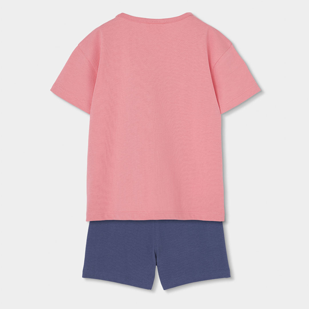 Conjunto camiseta y bermuda algodón de niña