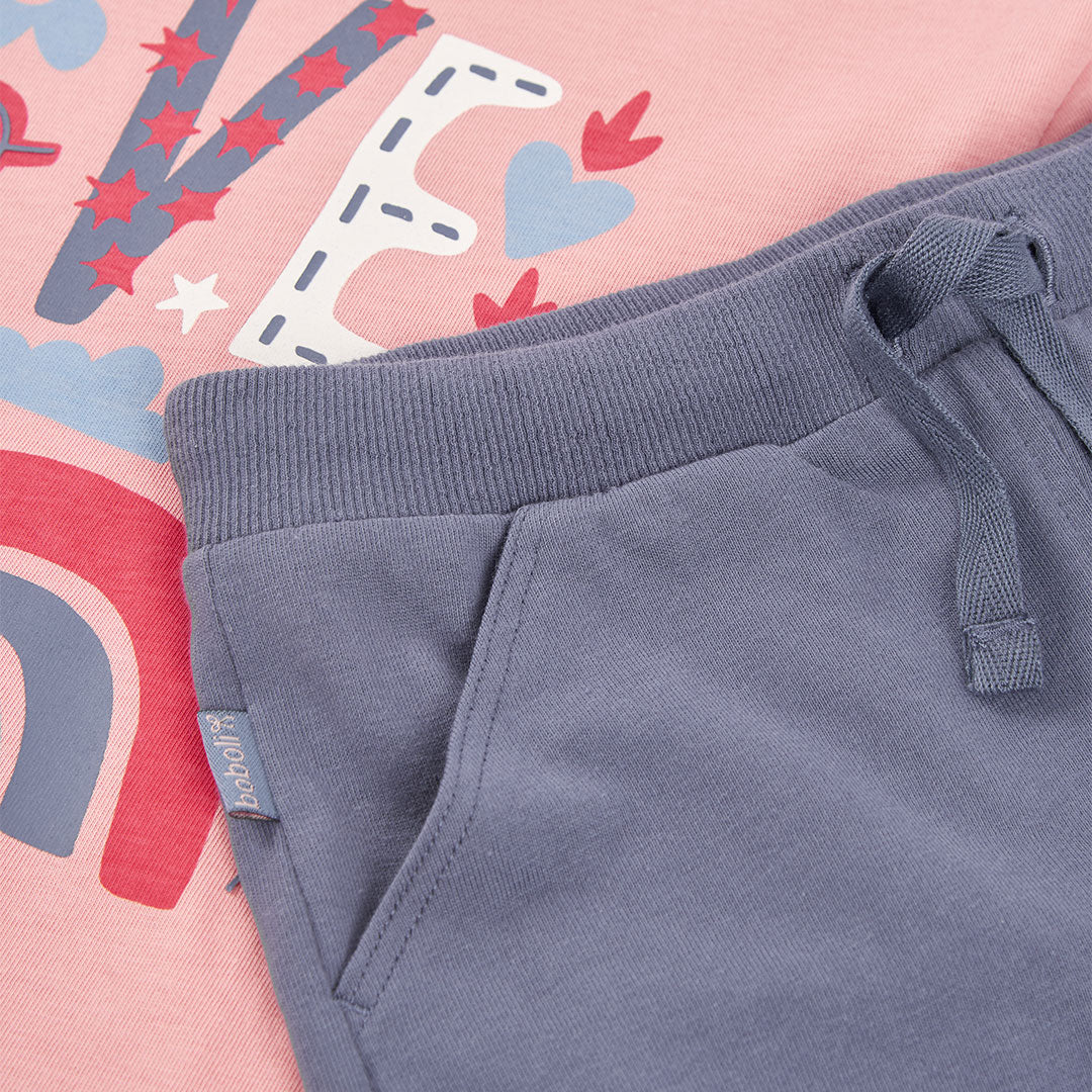 Conjunto camiseta y bermuda algodón de niña