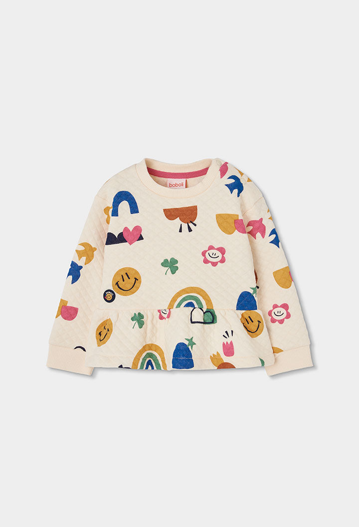 Sudadera punto acolchado de niña