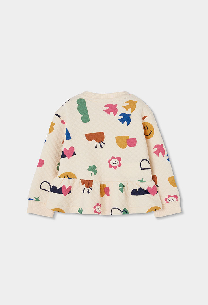 Sudadera punto acolchado de niña