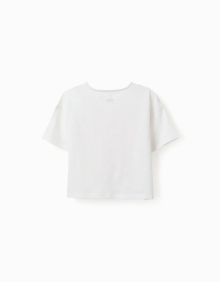 Camiseta manga corta con estampado niña