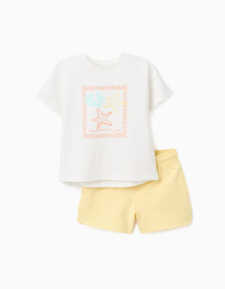 Conjunto camiseta y short algodón niña