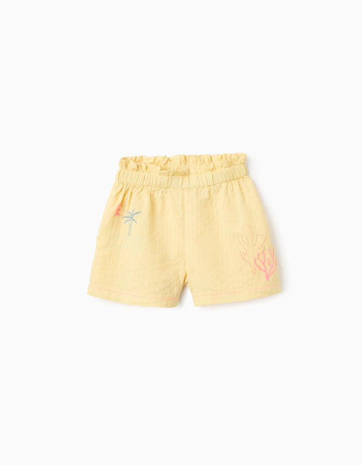 Short algodón con cintura paperbag niña