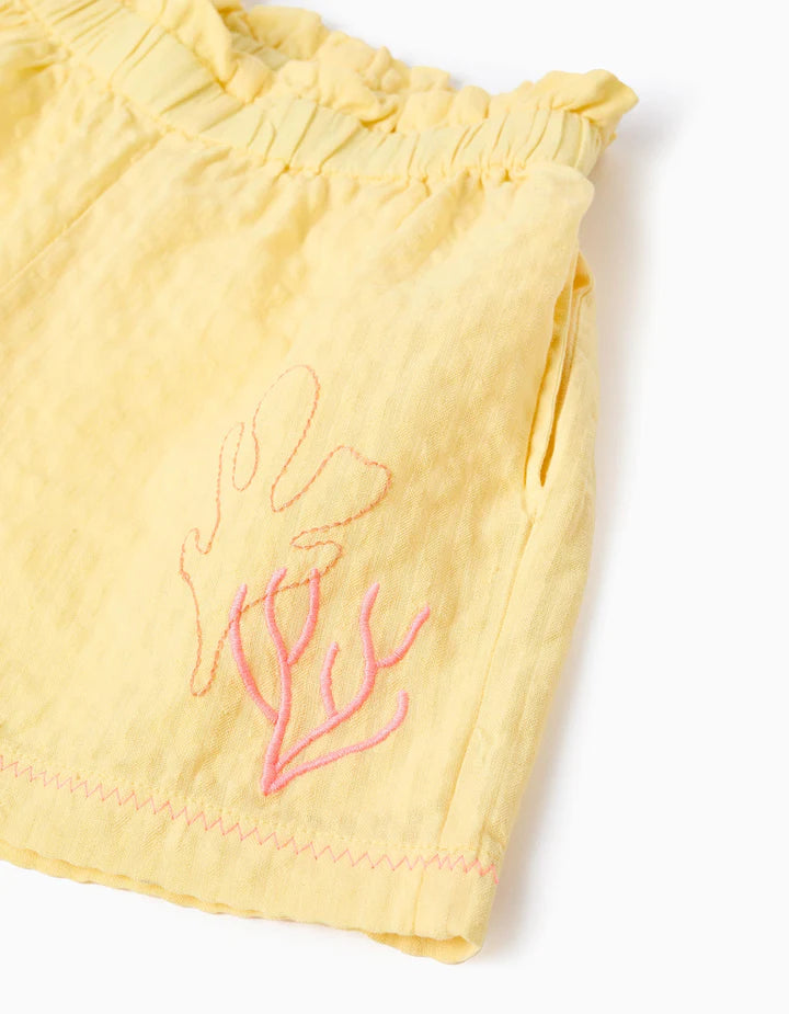 Short algodón con cintura paperbag niña