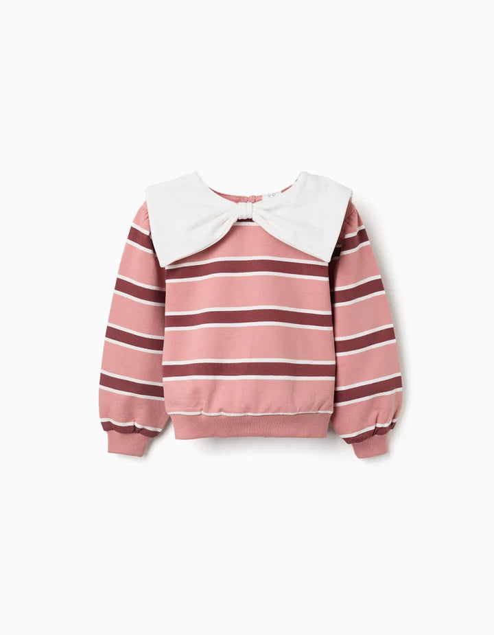 Sudadera de felpa a rayas niña